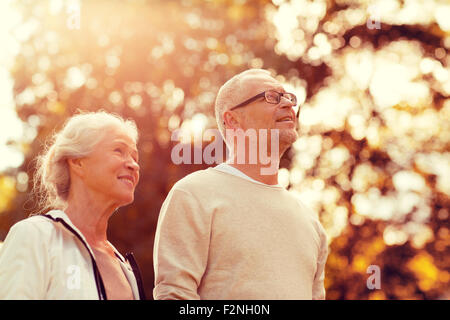 senior couple in park Stock Photo