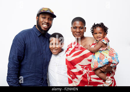 Parents and children hugging Stock Photo