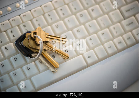 Close up of keys on computer keyboard Stock Photo