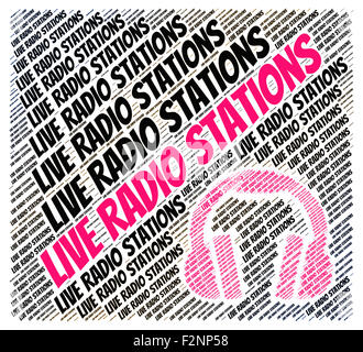 Live Radio Stations Representing Sound Track And Melodies Stock Photo