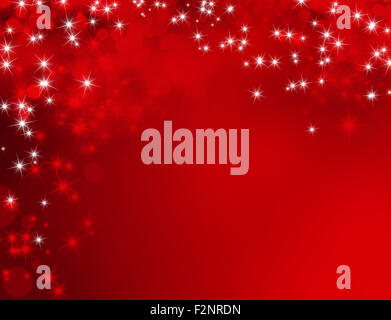 Shiny red background with starlight raining down Stock Photo