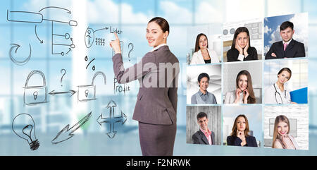 Collage of people from different professions Stock Photo