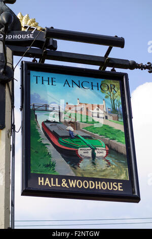 The Anchor, Pub Restaurant, in Pyrford Lock, Wisley, Surrey, UK Stock Photo