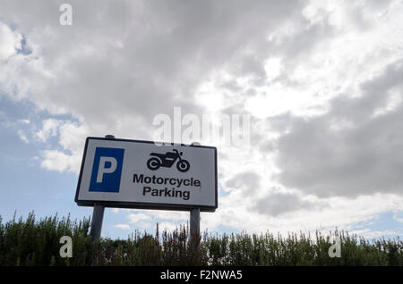 A motorcycle parking sign, England UK. Stock Photo