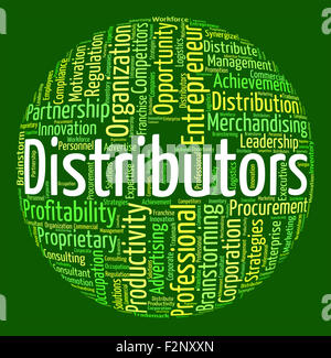 Distributors Word Indicating Logistics Delivery And Wordclouds Stock Photo