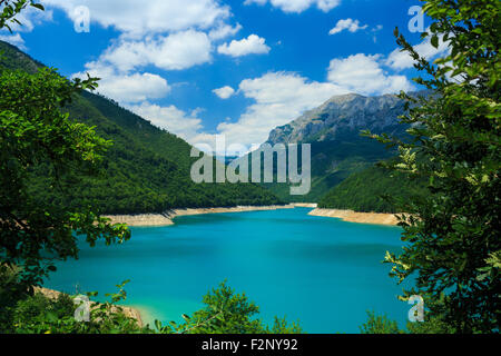 The famous Piva Canyon with its fantastic reservoir. National park Montenegro and Bosnia and Herzegovina, Balkans, Europe. Beaut Stock Photo