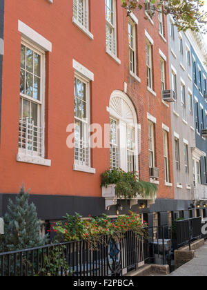 Brownstones in Greenwich Village, NYC Stock Photo