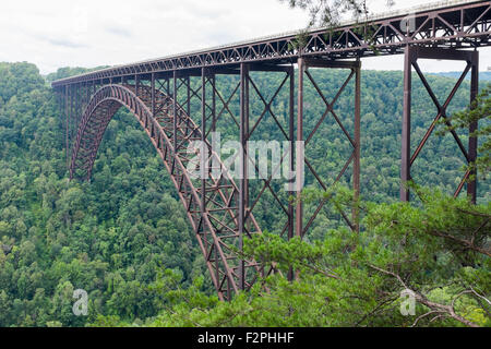 New River Gorge Bridge viewed from Canyon Rim Visitor Centre Stock Photo