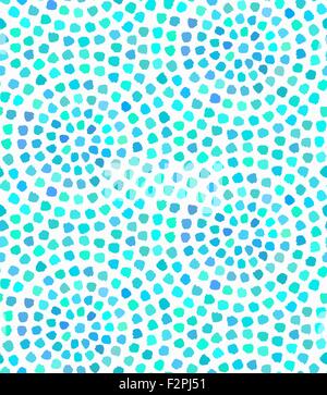 Vector Blue Dots Painted Seamless Pattern Stock Vector