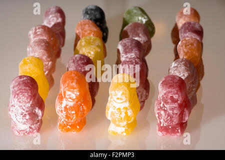Jelly Baby's, a very sweet sugary confectionery. Visual metaphor for many things. Stock Photo