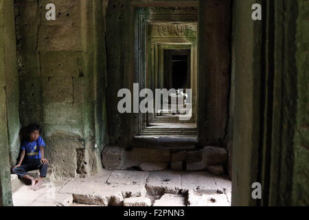 Angkor Thom temple near Angkor Wat tourist site Stock Photo