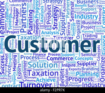 Customer Word Meaning Client Purchaser And Customers Stock Photo