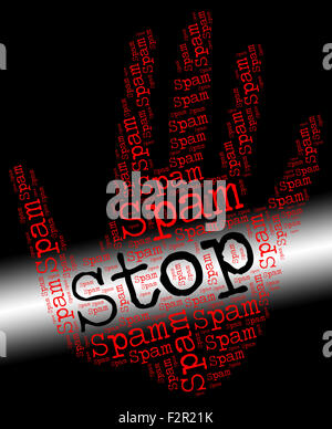 Stop Spam Indicating Warning Sign And Spamming Stock Photo