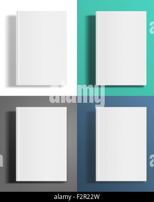 Set of blank book cover template with shadows. Highly detailed illustration.. Stock Photo