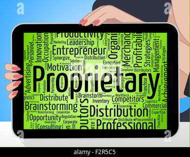 Proprietary Word Representing Possession Owned And Wordcloud Stock Photo