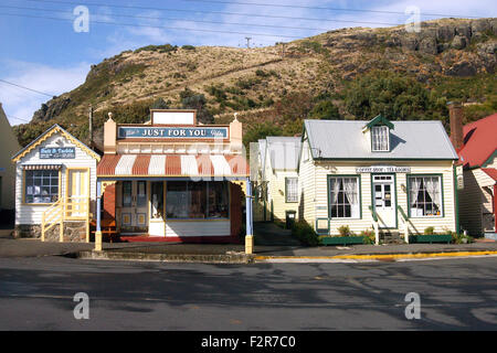 Cafes and shops in the small town of Stanley in Tasmania, Australia. Stock Photo