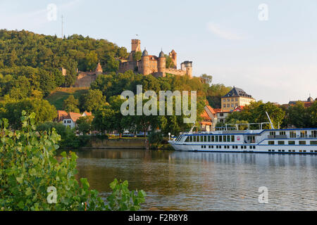 View from Kreuzwertheim in Lower Franconia of the Main at Wertheim Castle, Baden-Württemberg, Germany Stock Photo