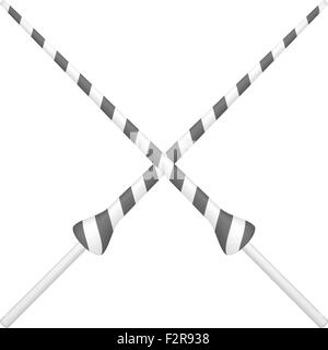 Two crossed lances in orange and white design Vector Image