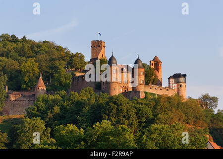 Burg Wertheim, Baden-Württemberg, seen from Kreuzwertheim in Lower Franconia, Bavaria, Germany Stock Photo