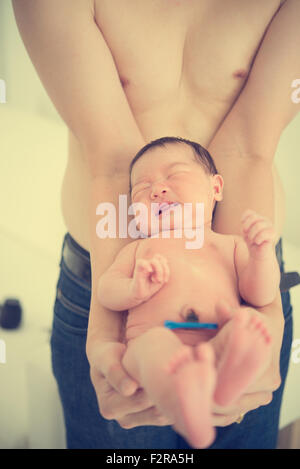 asian newborn in hospital Stock Photo