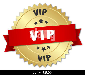 vip 3d silver badge with red ribbon Stock Photo - Alamy