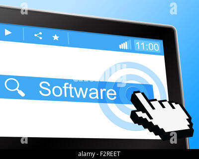 Software Online Indicating World Wide Web And Website Stock Photo