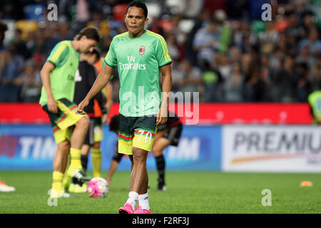 Udine, Italy. 22nd September, 2015. : Milan's forward Carlos Bacca during the Italian Serie A football match between Udinese Calcio v AC Milan at Friuli Stadium on 22 Semptember, 2015 in Udine. Credit:  Andrea Spinelli/Alamy Live News Stock Photo