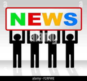 News Media Indicating Newsletter Info And Journalism Stock Photo