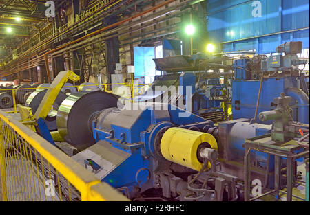 Production of role steel in steel plant Stock Photo