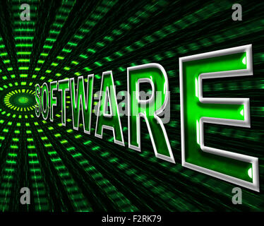 Software Technology Indicating Data Shareware And High-Tech Stock Photo