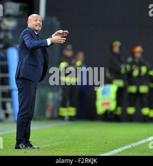 Udine, Italy. 22nd September, 2015. Udinese's head coach Stefano Colantuono gestures during the Italian Serie A TIM football match between Udinese Calcio and AC Milan at Friuli Stadium. 22th September 2015. photo Simone Ferraro / Alamy Live News Stock Photo