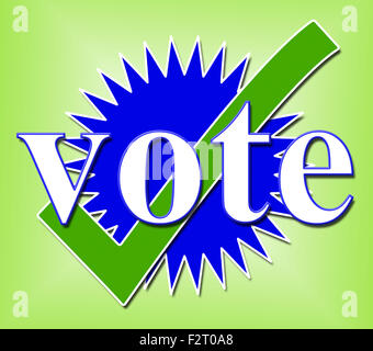 Vote Tick Indicating All Right And Voting Stock Photo