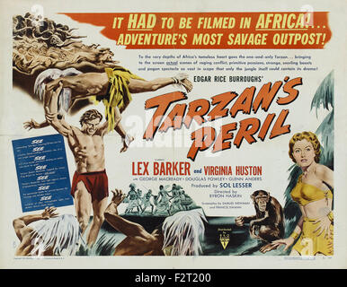 Tarzan's Peril - Movie Poster Stock Photo