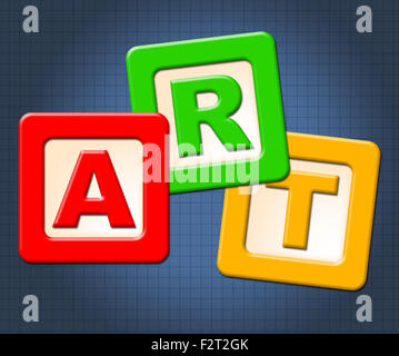 Art Kids Blocks Meaning Drawing Artistic And Draw Stock Photo