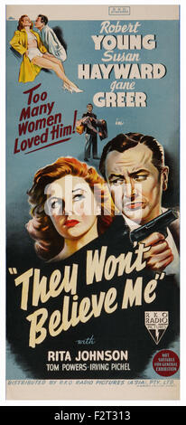 They Won't Believe Me - Movie Poster Stock Photo