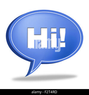 Hi Speech Bubble Meaning How Are You And Chat Stock Photo