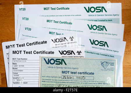 MOT test certificate Stock Photo - Alamy