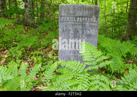 Graveyard at Thornton Gore in Thornton, New Hampshire USA. Thornton Gore was an old hill farm community. Stock Photo