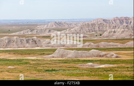 A view of the Badlands National Park, South Dakota. Stock Photo