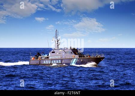 Spanish coastguard boat sailing Stock Photo