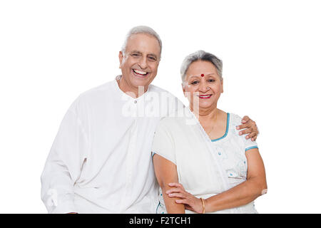 2 indian Senior Married Couple sitting Stock Photo