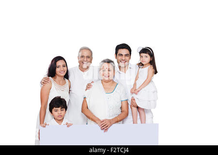 indian group Joint Family Message Board showing Stock Photo
