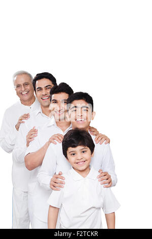 indian group Family Parents Life Span Series Stock Photo