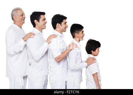 indian group Family Parents Life Span Series Stock Photo