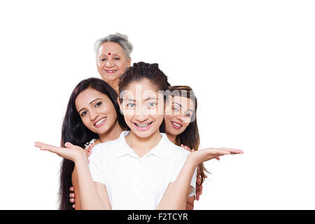 indian group Family Parents Life Span Series Stock Photo