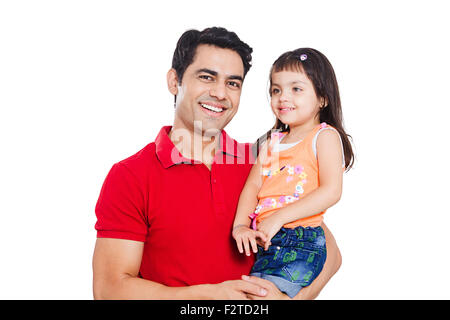 2 indian Adult Father and daughter enjoy Stock Photo