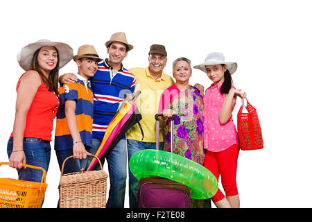 indian group Joint Family Travel Vacations and Holidays Picnic Stock Photo