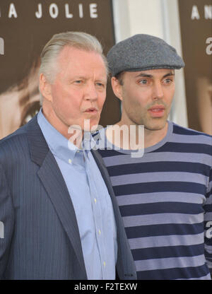 LOS ANGELES, CA - JULY 19, 2010: Jon Voight & son James Haven at the premiere of 'Salt' at Grauman's Chinese Theatre, Hollywood. Stock Photo