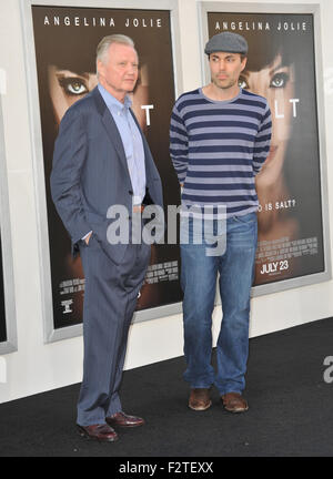 LOS ANGELES, CA - JULY 19, 2010: Jon Voight & son James Haven at the premiere of 'Salt' at Grauman's Chinese Theatre, Hollywood. Stock Photo