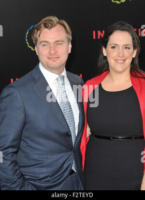 LOS ANGELES, CA - JULY 13, 2010: Director Christopher Nolan & Emma Thomas at the Los Angeles premiere of his new movie 'Inception' at Grauman's Chinese Theatre, Hollywood. Stock Photo